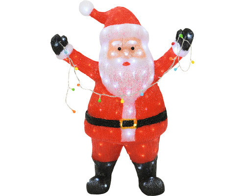 Figurina Mos Craciun 180 Led-uri H 88 Cm Alb Rece