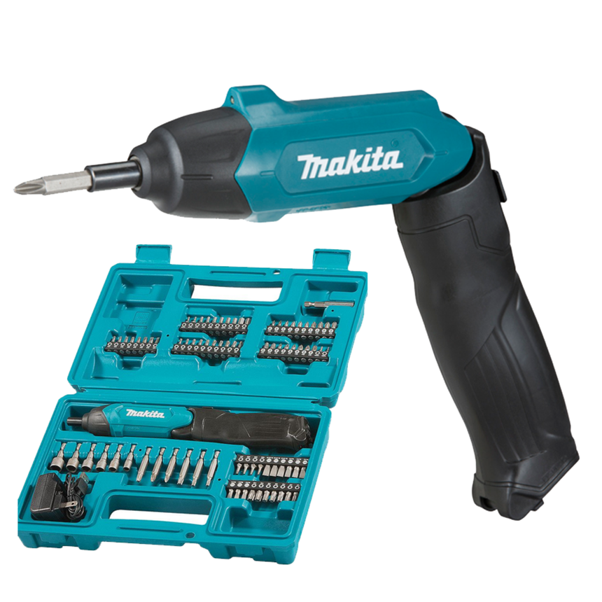 Surubelnita pe acumulator Makita DF001DW, 220 RPM, 3.6 V, 1.5 Ah Li-Ion + set 81 de accesorii