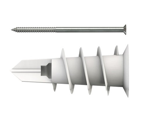 Dibluri Plastic Autoforante Cu Surub Tox Spiral, 50 Bucati, Pentru Gipscarton