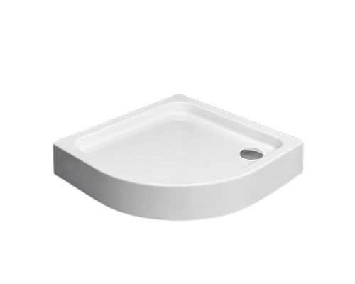 Cadita de dus semirotunda Radaway Tinos A Compact, 80x80x16 cm, acril, alb