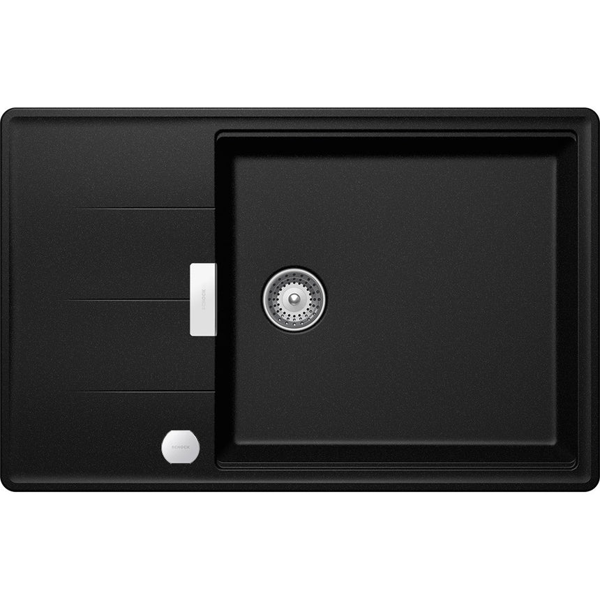 Chiuveta granit Schock Tia D-100LS Magma Cristadur 780 x 500 mm cu Sifon Automat, adancime cuva 198 mm, reversibila, montare pe blat