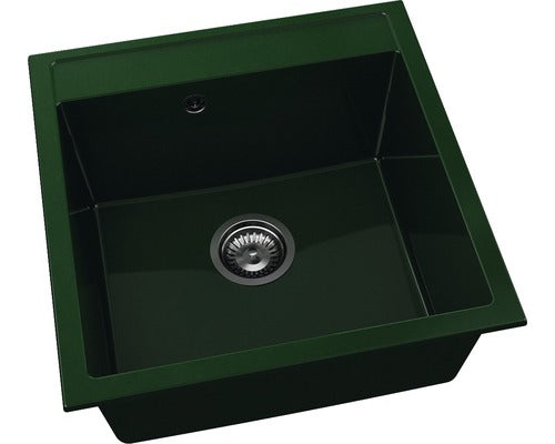 Chiuveta Bucatarie Cu O Cuva Fat Avangard 225 51x51 Cm, Fara Picurator, Marmura Compozita Granit Verde