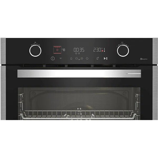 Cuptor incorporabil GRUNDIG GEBM19400BPHI, Electric, Autocuratare Pirolitica, 72 l, Clasa A+, HotAero Pro, Negru-Argintiu