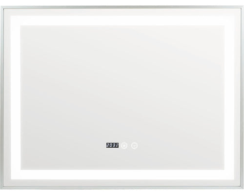 Oglinda baie cu rama, iluminare LED, dezaburire si functie Touch 80x60 cm IP44 80-9-3-3K