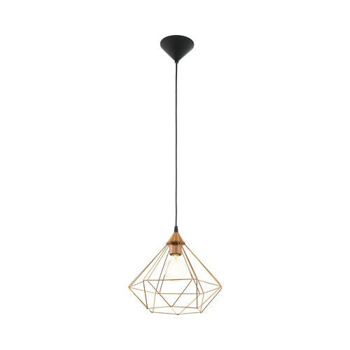 Pendul vintage Eglo Tarbes, cupru, 1xE27, 325 mm, inaltime reglabila, design modern