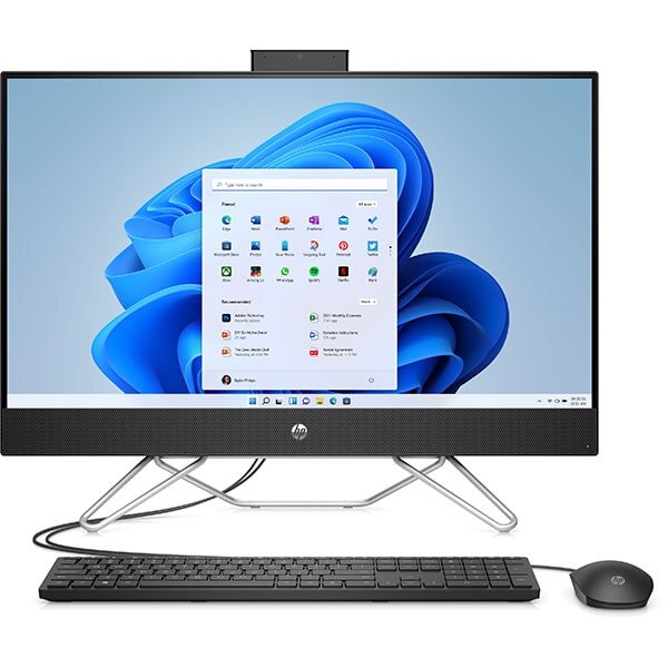 Sistem PC All in One HP 27-cb0008nq, AMD Ryzen 7 5700U pana la 4.3GHz, 27" Full HD, 16GB, 1TB, SSD 512GB, AMD Radeon Graphics, Windows 11 Home, Negru