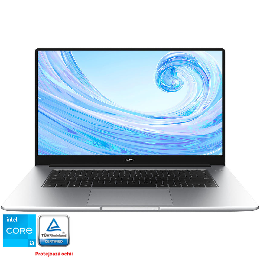 Laptop Huawei MateBook D15 cu procesor Intel® Core™ i3-1115G4 pana la 4.10 GHz, 15.6", Full HD, 8GB, 256GB SSD, Intel® UHD Graphics, Free DOS, Silver