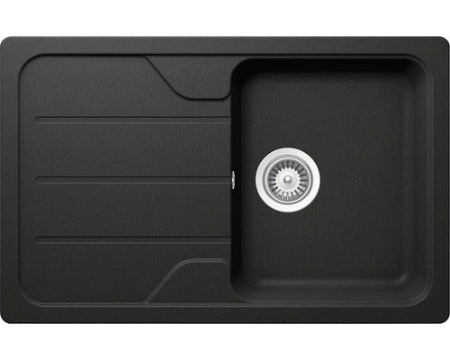 Chiuveta Bucatarie Cu O Cuva Schock Formhaus D-100s 78x50 Cm, Cu Picurator, Reversibila, Cristalite Nero