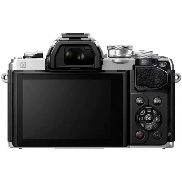 Set Aparat foto Mirrorless OLYMPUS E-M10 Mark III, 16.1 MP, 4K, Wi-Fi, plus Obiectiv EZ 14-150mm, Argintiu/Negru