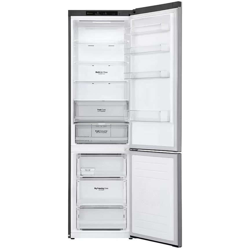 Combina frigorifica LG GBP62PZNCN1, 384 l, No Frost, Compresor Smart Inverter, DoorCooling+, Clasa C, H 203 cm, Argintiu