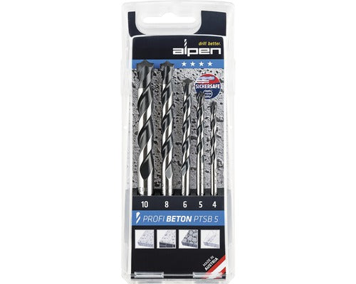 Set Burghie Beton Alpen Ø4-10 Mm, 5 Piese