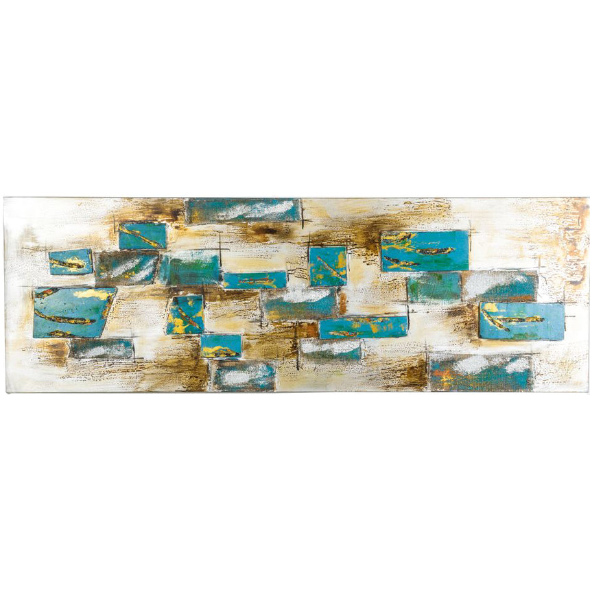 Tablou pictat manual Serenity, Mendola Interior, 50x150cm