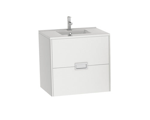 Set Cubo Baza Lavoar si Lavoar, 2 Sertare, PAL, 65 cm, Alb