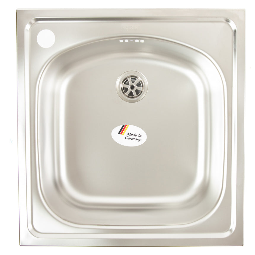Chiuveta bucatarie Franke ETL 610-36 Dekor, 43.5x45.5 cm, 1 cuva, include ventil de 2”, mastic si cleme de fixare, Inox