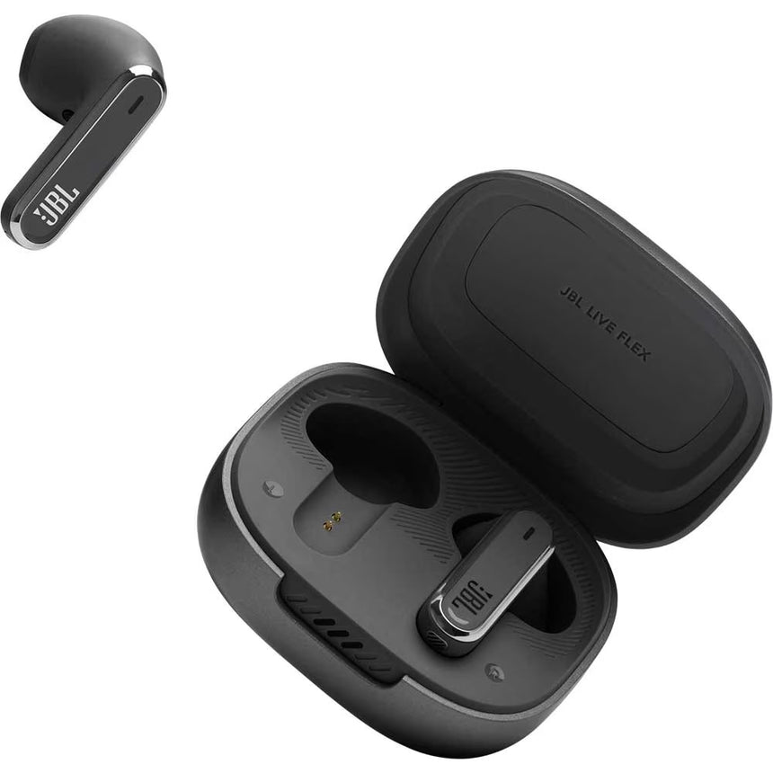 Casti in-ear true wireless JBL Live Flex, Noise Cancelling, Bluetooth 5.3, Touch Control, IP54, Dual Connect Multi Point, Negru