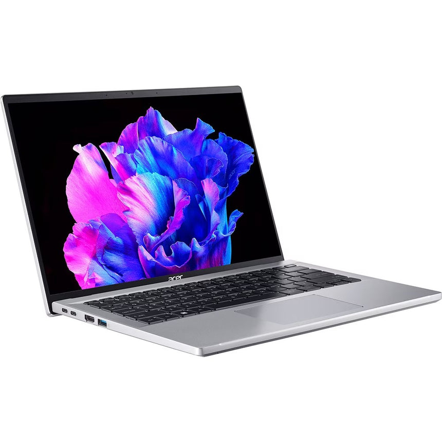 Laptop ACER Swift Go 14 SFG14-71-73YM, Intel Core i7-1355U pana la 5GHz, 14" 2.2K, 16GB, SSD 512GB, Intel Iris Xe, Free DOS, Argintiu