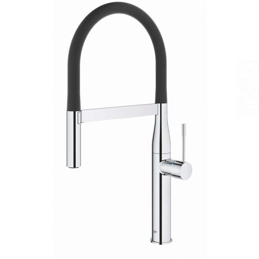 Baterie de bucatarie Grohe Essence 30294000, 1/2'', monocomanda, pipa inalta, dus extractabil, Crom