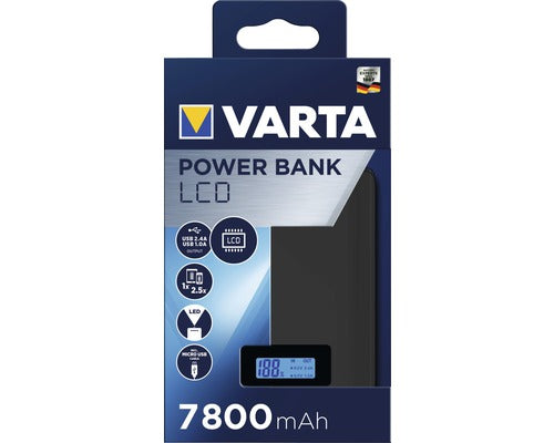 Baterie Externa Varta 7.800mah, Ecran Lcd, Culoare Antracit