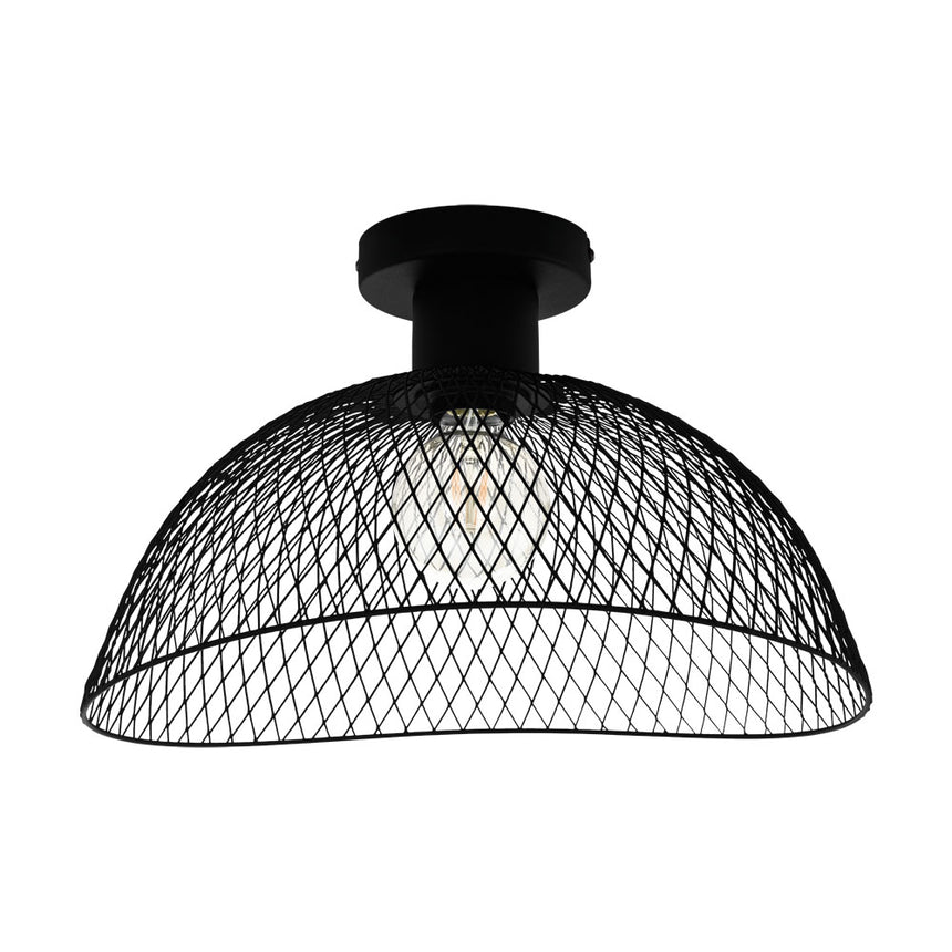 Plafoniera vintage POMPEYA, EGLO, E27, 1x60W, otel, negru, 45 x 44 x 25.5 cm