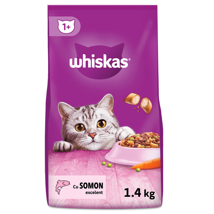 Hrana uscata pentru pisici Whiskas, Somon, 1.4 Kg