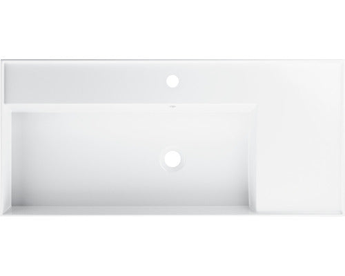 Lavoar ceramica Jungborn Quattro 101 cm, polita dreapta, alb lucios