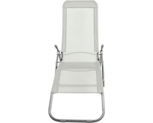Sezlong Plaja Pliabil Garden Place Bella 146x92x58 Cm Gri Argintiu