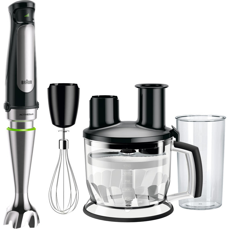 Mixer vertical Braun MQ7075X, 1000 W, viteza variabila Easy SmartSpeed, Procesor alimente 1.5 l, Tel, Pahar gradat 600 ml, Negru