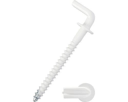 Holsuruburi Cu Carlig Tip L Dresselhaus 3, 5x52 Mm Otel Plastifiat Alb, Cu Guler De Oprire/mascare, 100 Bucati