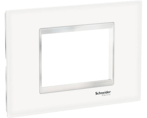 Rama Aparataje Schneider Easy Styl 3 Module, Sticla Alba