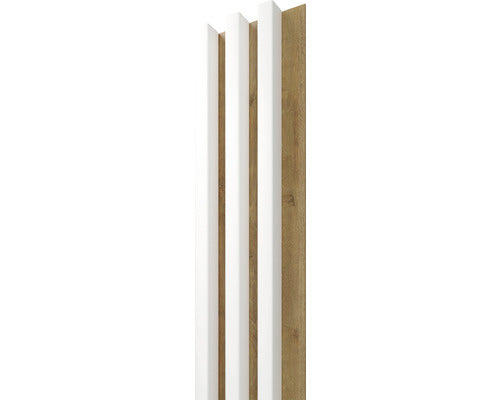Panou Riflaj Decorativ Linea Slim 3 Stejar Alb 3x15x265 Cm