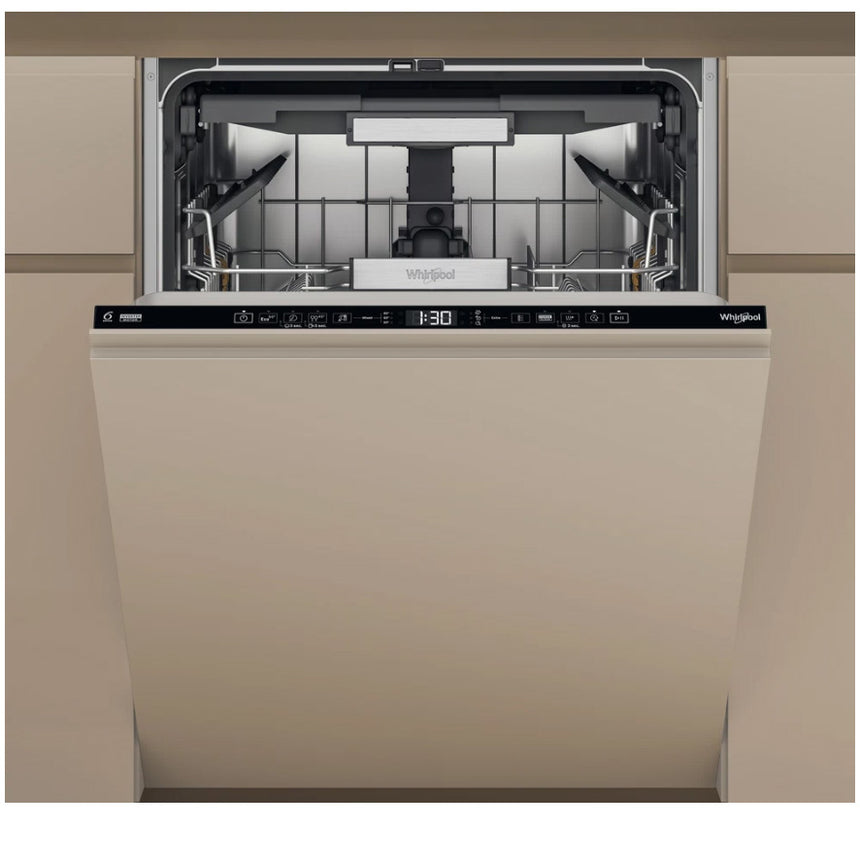 Masina de spalat vase incorporabila Whirlpool W7IHT40T, 15 seturi, 8 programe, MaxiSpace, Tehnologia Al 6-lea Simt, NaturalDry, Clasa C, PowerCleanPro, Pornire cu intarziere, 60 cm