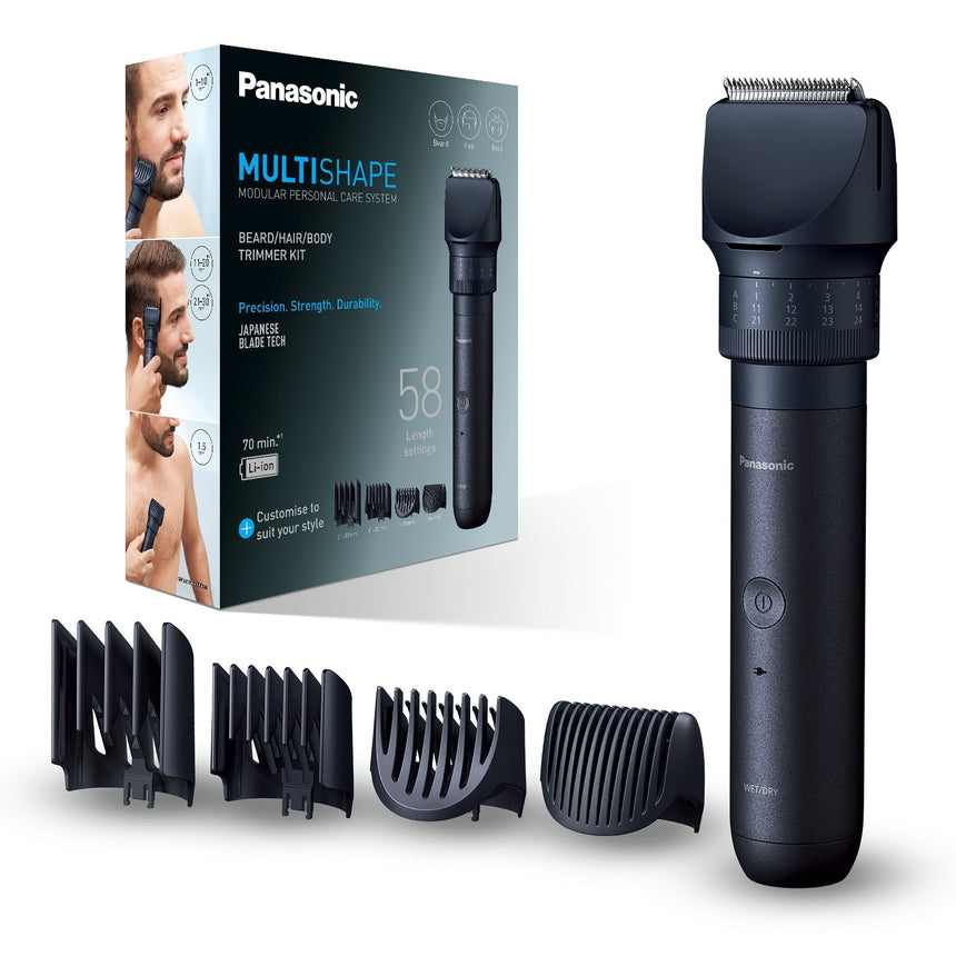 Aparat de tuns barba si parul Panasonic MultiSHAPE ER-CKL2-A301, acumulator, autonomie 70min, quick charge 1H, 58 de setari de lungime, Negru