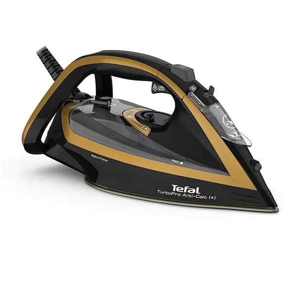 Fier de calcat, Tefal, 3000W, 300 ml, Negru/Auriu