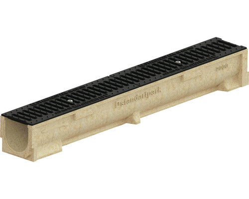 Rigola Polimerbeton VODALAND Gratar Fonta 1000x138x130 mm Scurgere Orizontala Ø 75 mm C 250 Trafic Carosabil
