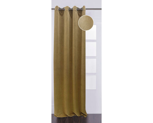 Draperie Cu Inele Rib Galben 135x280 Cm