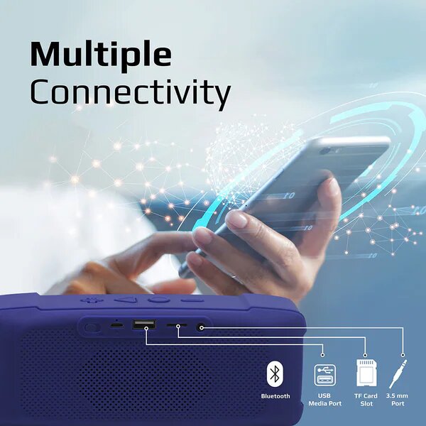 Boxa Portabila PROMATE Outbeat, Bluetooth, MicroSD, Radio Fm, Albastru