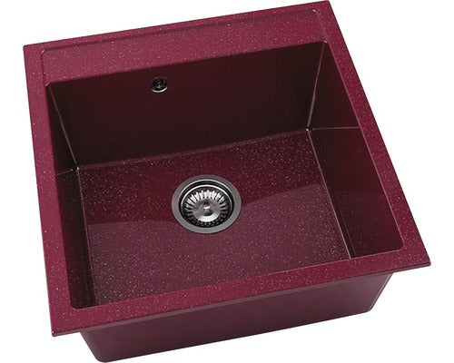 Chiuveta Bucatarie Cu O Cuva Fat Avangard 225 51x51 Cm, Fara Picurator, Marmura Compozita Silver Violet