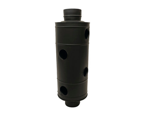 Burlan recuperator negru cu gauri, din otel, Ø110 mm