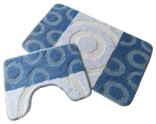 Set covorase baie antiderapante Brize, 2 piese, 50x80 cm, albastru