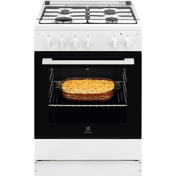 Aragaz ELECTROLUX LKG604002W, 4 Arzatoare, Gaz, L 60 cm, Grill, Rotisor, Alb