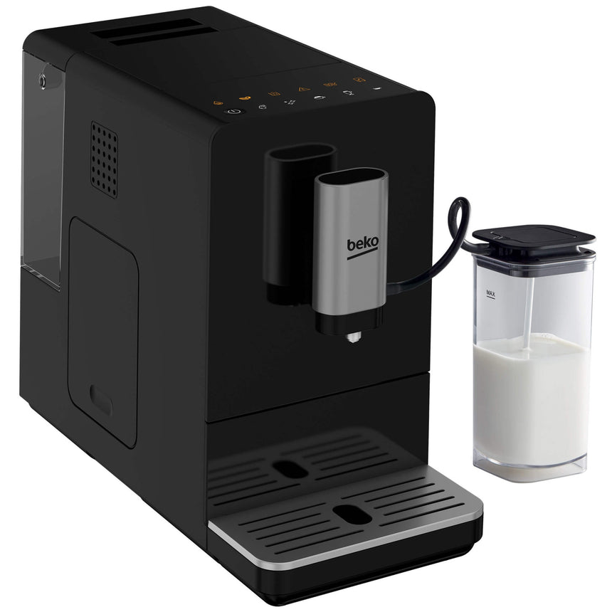 Espressor automat Beko CEG3194B, 1350 W, 19 bar, 1.5 l, touch control, rasnita integrata, spumarea laptelui, curatare automata, negru