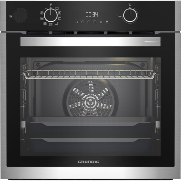 Cuptor Incorporabil GRUNDIG GEBD19300BP, Electric, Gatire cu Abur, Autocuratare Pirolitica, 72 l, Clasa A+, HotAero Pro, Negru-Inox