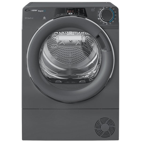 Uscator de rufe Candy ROE H9A2TCERX-S, Pompa de caldura, Wi-Fi, 9 kg, 14 programe, Clasa A++, Antracit