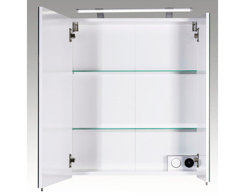 Dulap Baie cu Oglinda Dorina, 2 Usi, PAL, 60x75 cm, Alb
