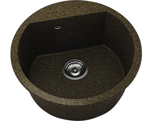 Chiuveta Bucatarie Rotunda Fat Avangard 223 Ø51 Cm, Granixit Brownie
