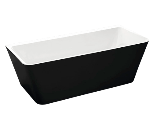 Cada Baie Dreptunghiulara Freestanding Linea Wall, Acril, 170x80 cm, 350 l, Negru