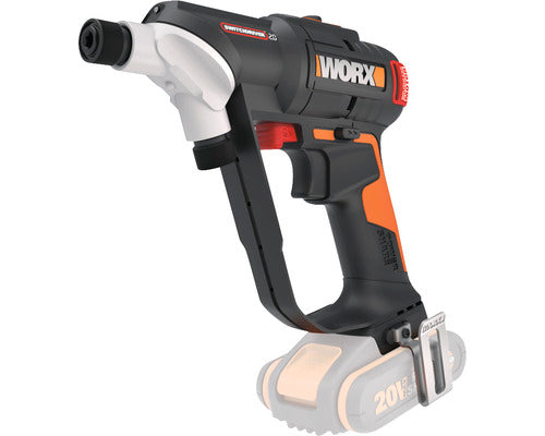 Masina de insurubat cu impact (bormasina) pe acumulator WORX WX177.9, 20V, cu tehnologia WORX PowerShare, brushless, mandrina reversibila 1/4, 0-450/0-1700 rpm, Max 50Nm, fara acumulator si incarcator incluse