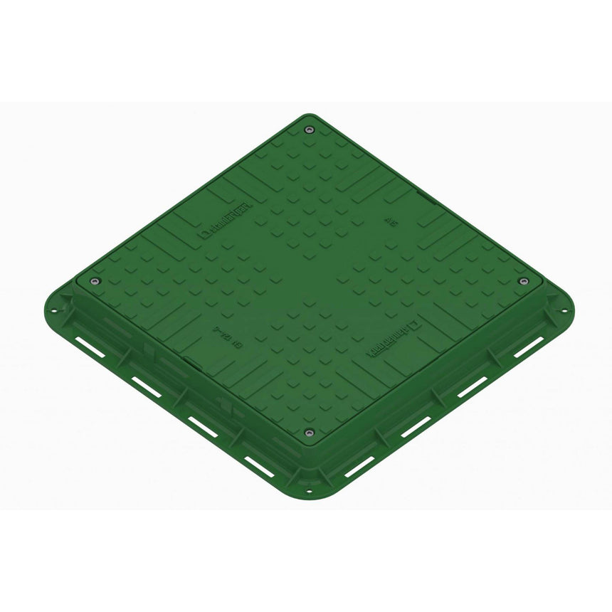 Capac Plastic Urban, VODALAND, Verde, patrat, necarosabil, 700x700 PL.550x550, Hext.80, cu 4 inchizatoare A15
