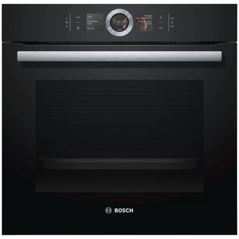 Cuptor incorporabil Bosch HBG6764B1, Electric, Multifunctional, 71 l, Autocuratare pirolitica, AddSteam, PerfectBake, 4D Hotair, Clasa A+, negru