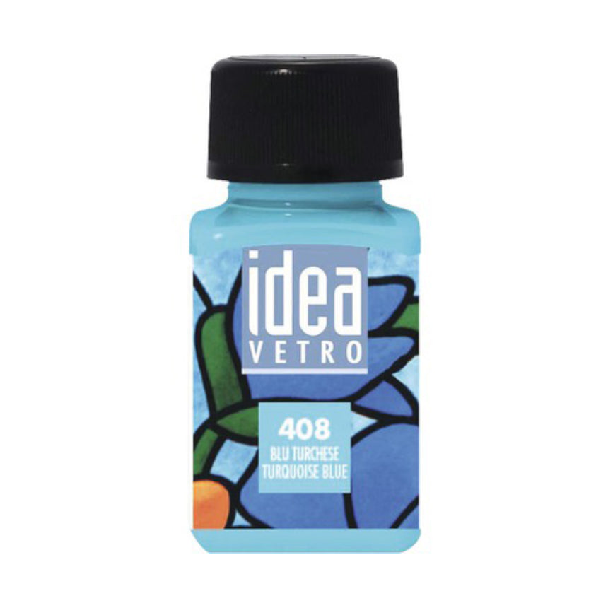 Vopsea pentru Pictura sticla Idea Vetro Maimeri, Turquoise Blue, 60ml